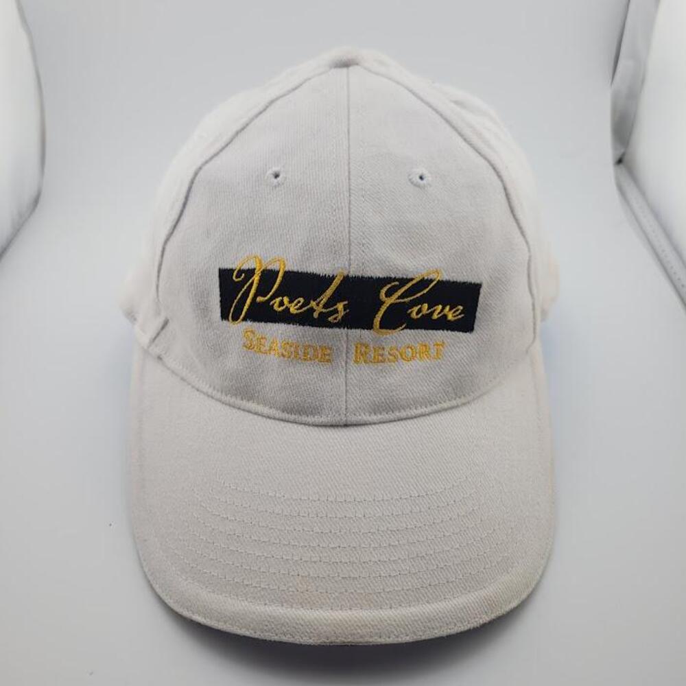 Poets Cove Seaside Resort Hat Cap Strap Back One Size White Embroidered Mens